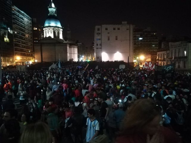 Encuentro. El cierre de la movilización fue en el Monumento a la Bandera.&nbsp;