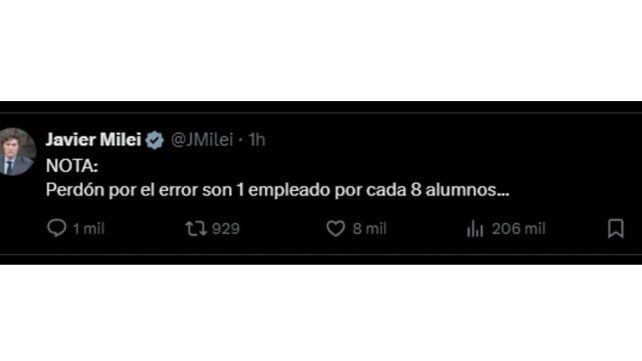 Javier Milei hizo un posteo con un error matemático y lo condenaron en las redes