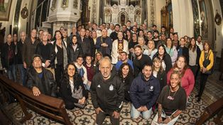 Dirigentes sindicales, cura párroco y feligreses estuvieron en la ceremonia.