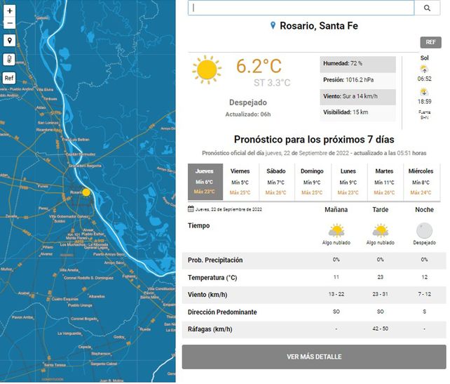 El tiempo en Rosario: un viernes de mañana fría y tarde muy agradable