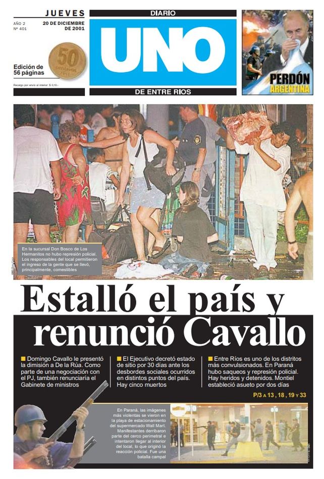 Fotos: Así fue el 20 de diciembre de 2001 en Paraná