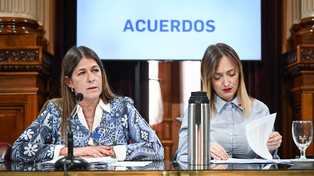 Las senadoras nacionales Guadalupe Tagliaferro y Anabel Fernández Sagasti