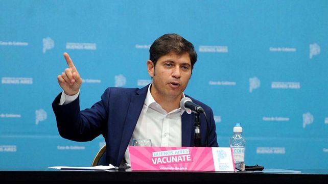 El gobernador bonaerense en la conferencia de este jueves.