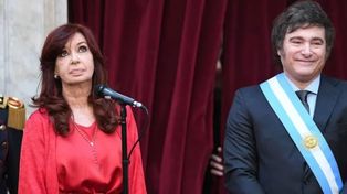 Cristina Fernández y Javier Milei, cara a cara el día de la asunción presidencial del libertario.