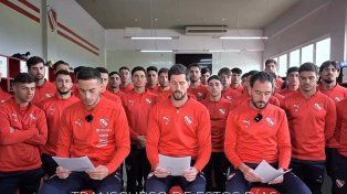 Con Rodrigo Rey, Iván Marcone y Federico Mancuello como oradores, los jugadores de Independiente dejaron en claro su postura.