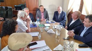 Primer encuentro. Los representantes de ATE y Upcn se reunión con el Ministro de Trabajo de la provincia.&nbsp;