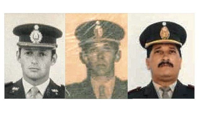 Tres de los exmilitares imputados: el capitán Horacio Alberto Goris