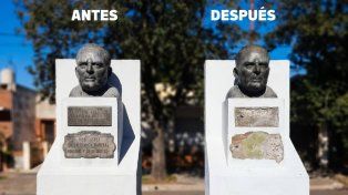 Robaron placas del busto a Hipólito Yrigoyen y la UCR reclamó más protección del patrimonio