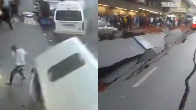 Una explosión en Sudáfrica hizo volar autos y dejó una inmensa grieta en la calle