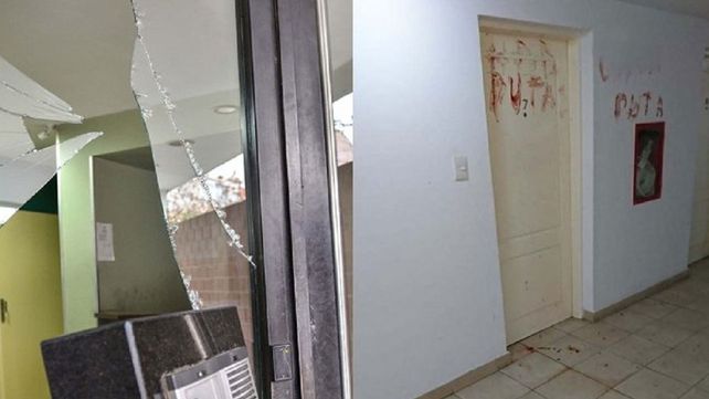 Rompió un vidrio y con su propia sangre escribió insultos a su novia en la puerta de su casa
