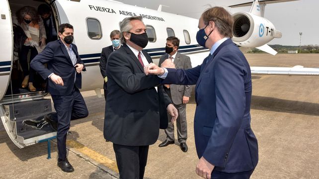 Alberto Fernández y Gustavo Bordet en Paraná