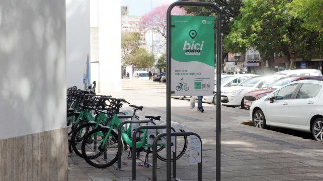 Los bicis puntos en la ciudad