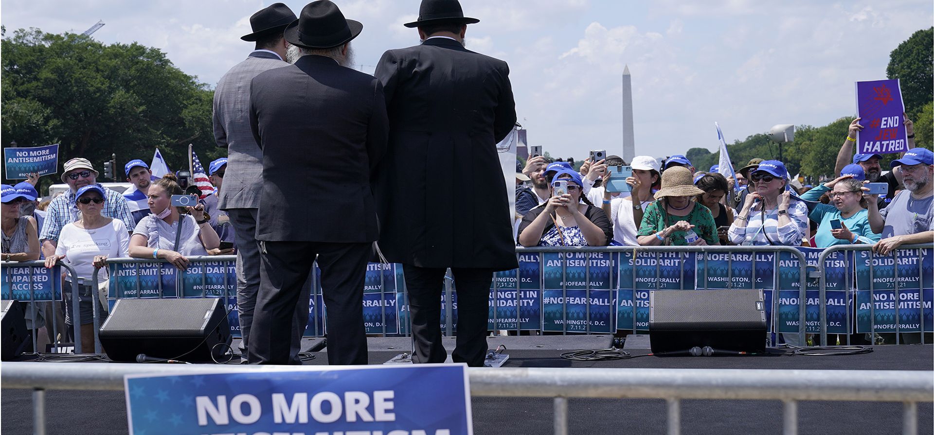 Manifestación en solidaridad con el pueblo judío" en Washington, el domingo 11 de julio de 2021. El recuento anual de incidentes antisemitas en los EE. UU. de una organización judía de derechos civiles alcanzó un récord el año pasado, con un aumento que coincidió con una guerra de 11 días entre Israel y el grupo militante Hamas, según un informe publicado este martes. 2022. .