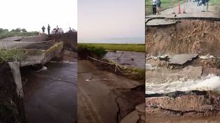 Así avanzaba el agua que socavó parte de la ruta Nº1