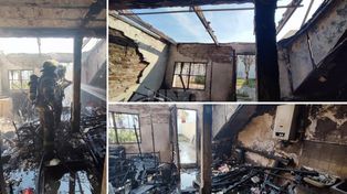 Vivienda incendiada barrio Los Hornos