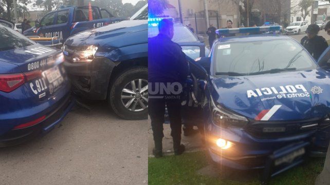 Choque entre dos patrulleros que iban a diferentes procedimientos policiales: dos lesionados
