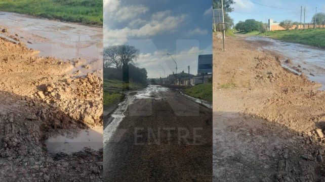 Paraná: calle Tibiletti, por agua de cloacas rebalsadas y caños rotos, imposible de transitar