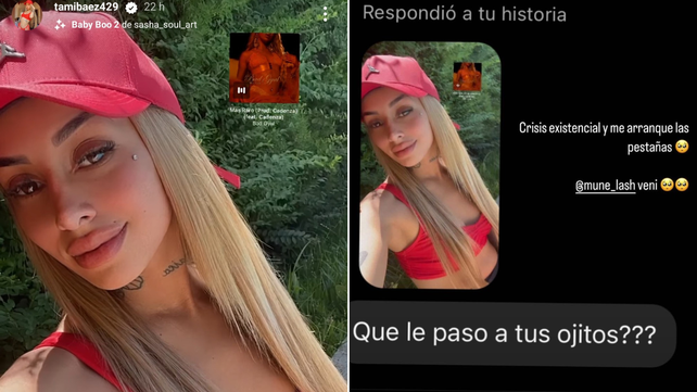 Tamara Báez se arrancó las pestañas en medio de una crisis nerviosa (vía @tamibaez429)