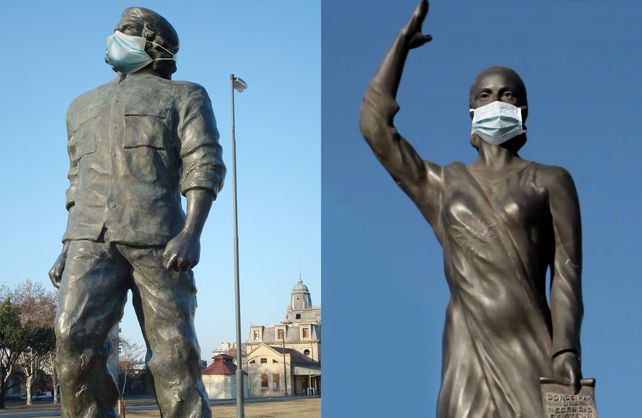 Los monumentos al Che Guevara y a Eva Perón