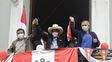 Pedro Castillo salió de su bunker en Lima para celebrar con sus simpatizantes.&nbsp;
