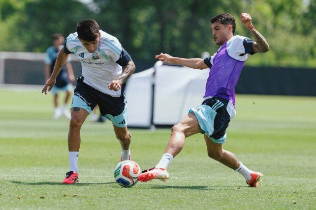 El equipo de Scaloni prepara el partido del lunes ante Austria.