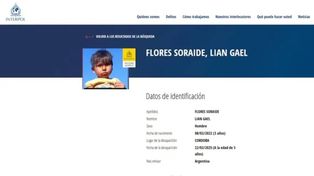 Interpol lanzó un alerta amarilla por Lian, el niño desaparecido en Córdoba