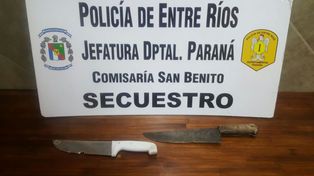Noche de terror para una mujer de San Benito: El ex fue a su casa armado con dos cuchillas