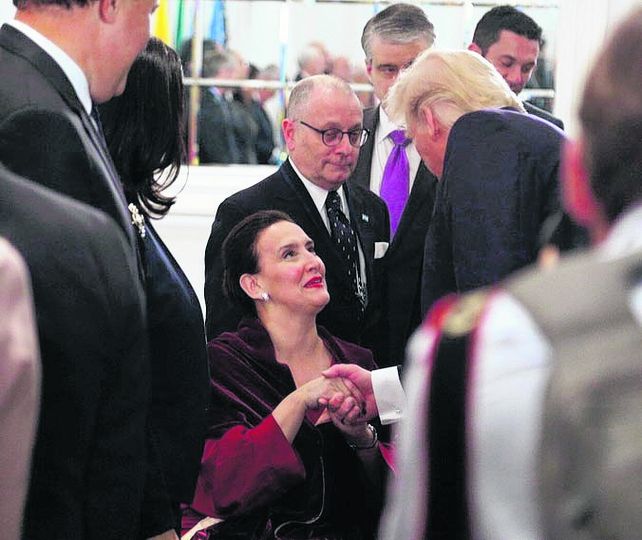 saludo. Michetti compartió una cena con el presidente de Estados Unidos.