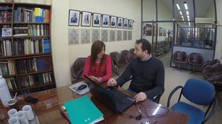 Graciela Bejar y Germán Stahringer en el Colegio de Ingenieros. 