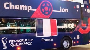 Todo listo. El colectivo con el que la selección francesa iba a celebrar la Copa del Mundo.
