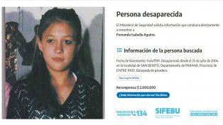 Fernanda Aguirre está desaparecida desde 2004.