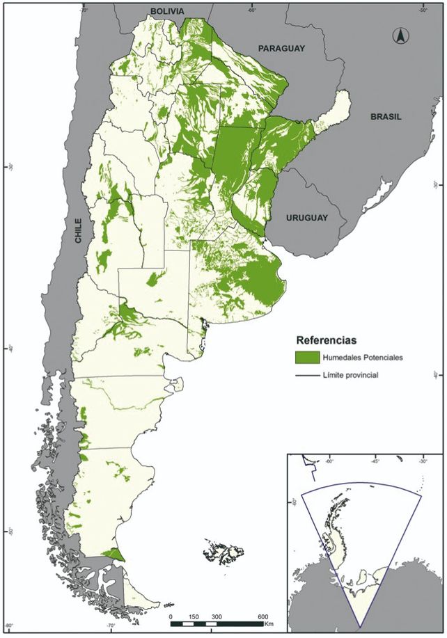 Mapa de humedales argentinos a escala regional