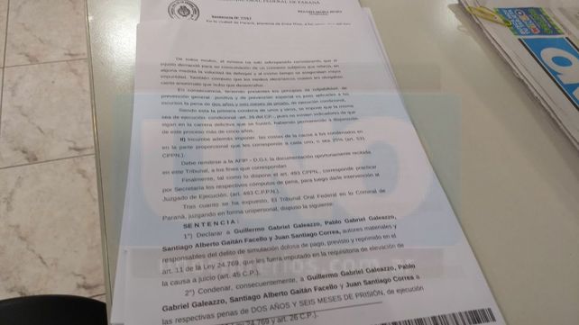 Sentencia condenatoria. La vocal del tribunal consideró que se acreditaron los delitos.