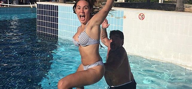 Diego Maradona y Rocío Oliva, más enamorados que nunca, se divierten en el Caribe