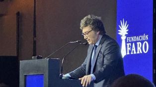 Milei dio su discurso en la Fundación Faro este lunes por la noche