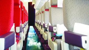 El primer avión con piso de cristal que fabrica Virgin