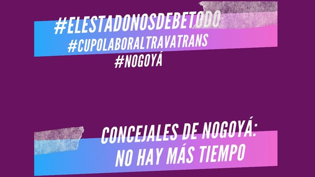 Reiteran reclamo por cupo laboral travesti y trans en Nogoyá