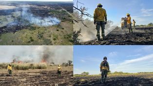 San Javier: bajo condiciones extremas, bomberos de Santa Fe trabajan para controlar los incendios en Cacique Ariacaiquín