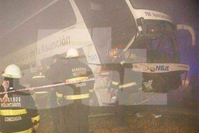 Un muerto y un herido al chocar un micro y tres camiones en la ruta 14