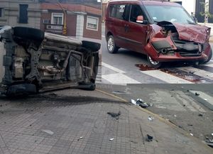 Una colisión y vuelco dejó tres heridos