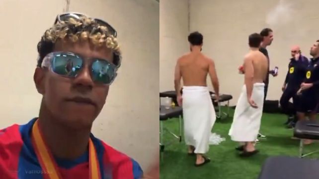 Lamine Yamal grabó la intimidad de los festejos de Barcelona en Arabia Saudita.