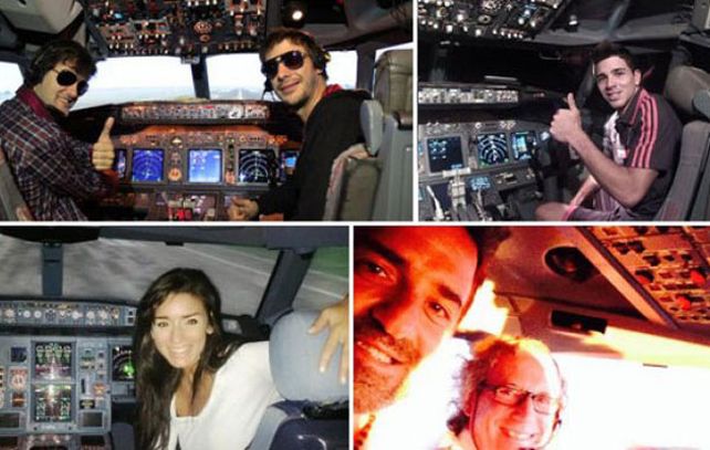 La vedette no fue la única que publicó fotos en la cabina de un avión.