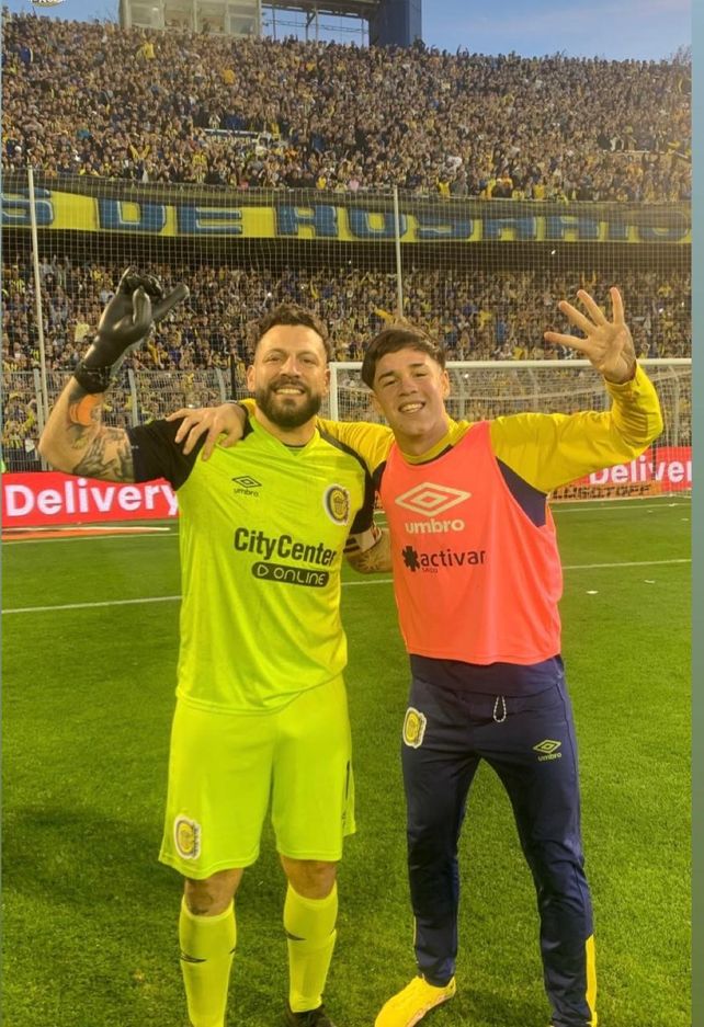 Postal de familia. Jorge Broun y su sobrino Ezequiel Zapata