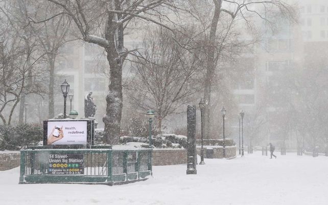 Imágenes de la histórica nevada en Nueva York