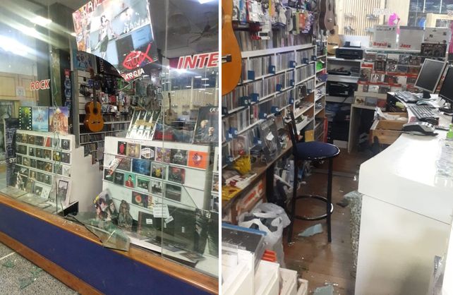 Delincuentes rompieron la vidriera con una piedra pero fueron sorprendidos por la policía.&nbsp;