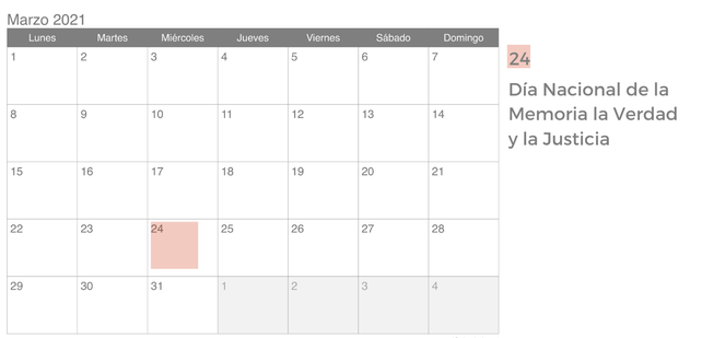 Aquí está, este es: el calendario de feriados para el 2021