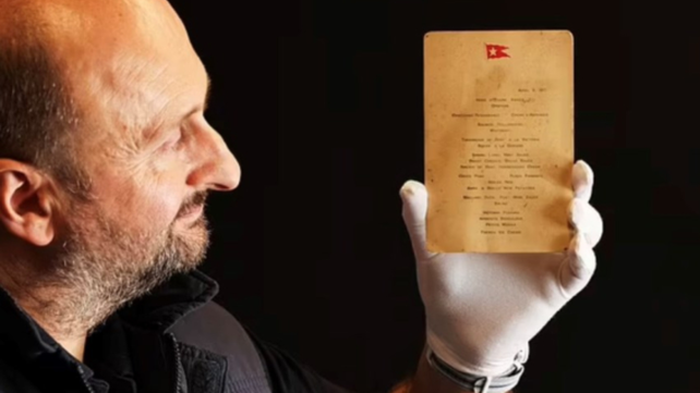 El menú subastado es la única copia que se conserva de aquella velada del 11 de abril de 1912 en el Titanic.