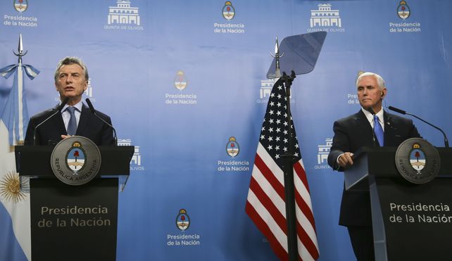 El presidente Mauricio Macri se reunió a solas con vice presidente Mike Pence