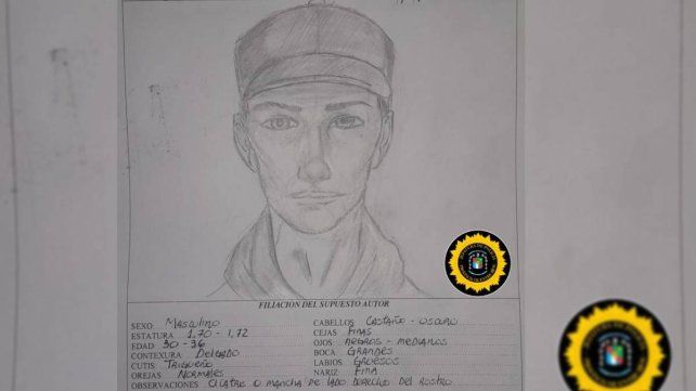 Difunden identikit hecho a mano del presunto autor de un robo de $20 millones en Victoria