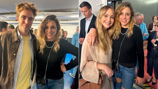 La escritora argentina Ariana Harwicz junto a Jennifer Lawrence y Robert Pattinson